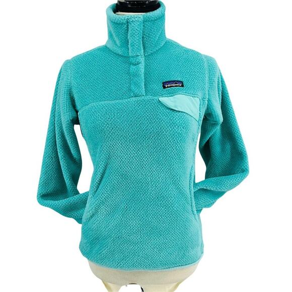 Patagonia Re-Tool Snap-T Fleece Pullover Pale Teal Womens Size Small Cozy Warm - Picture 10 of 10